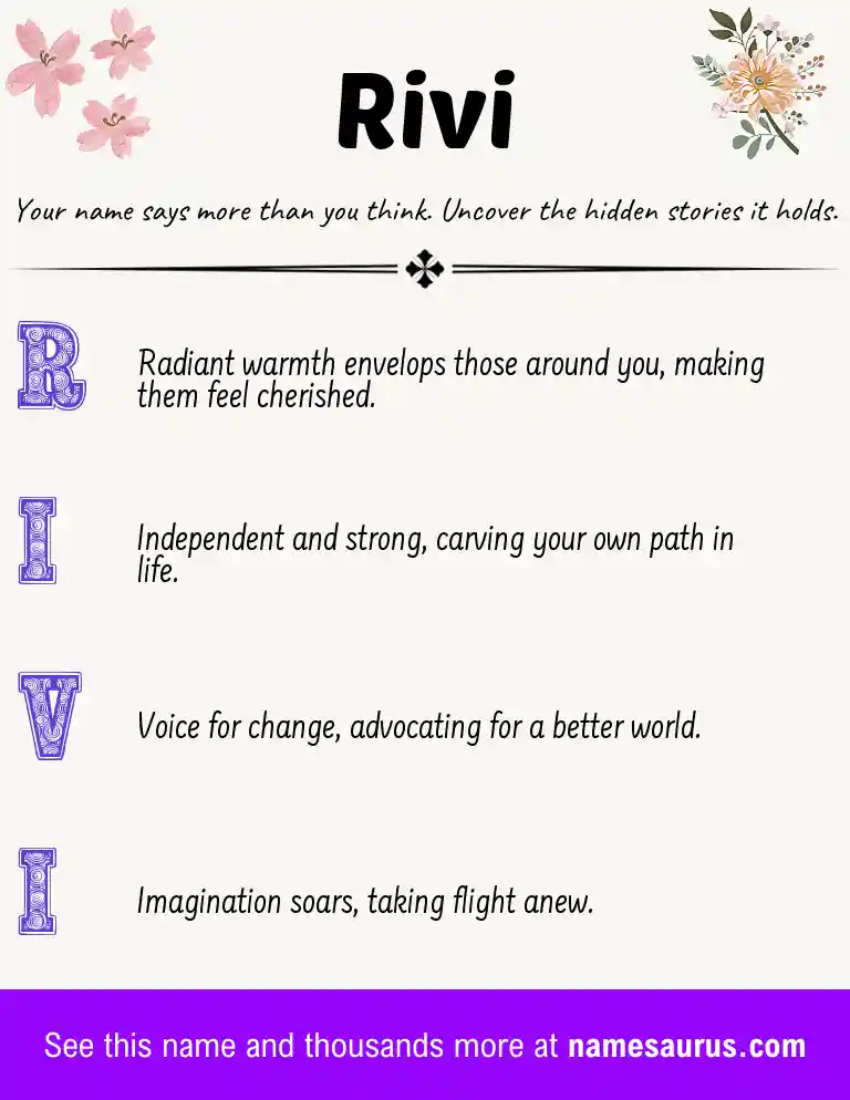 Acrostic poem about Rivi.