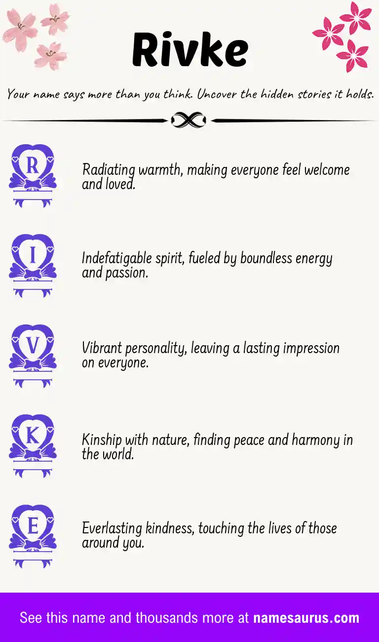 Acrostic poem about Rivke.