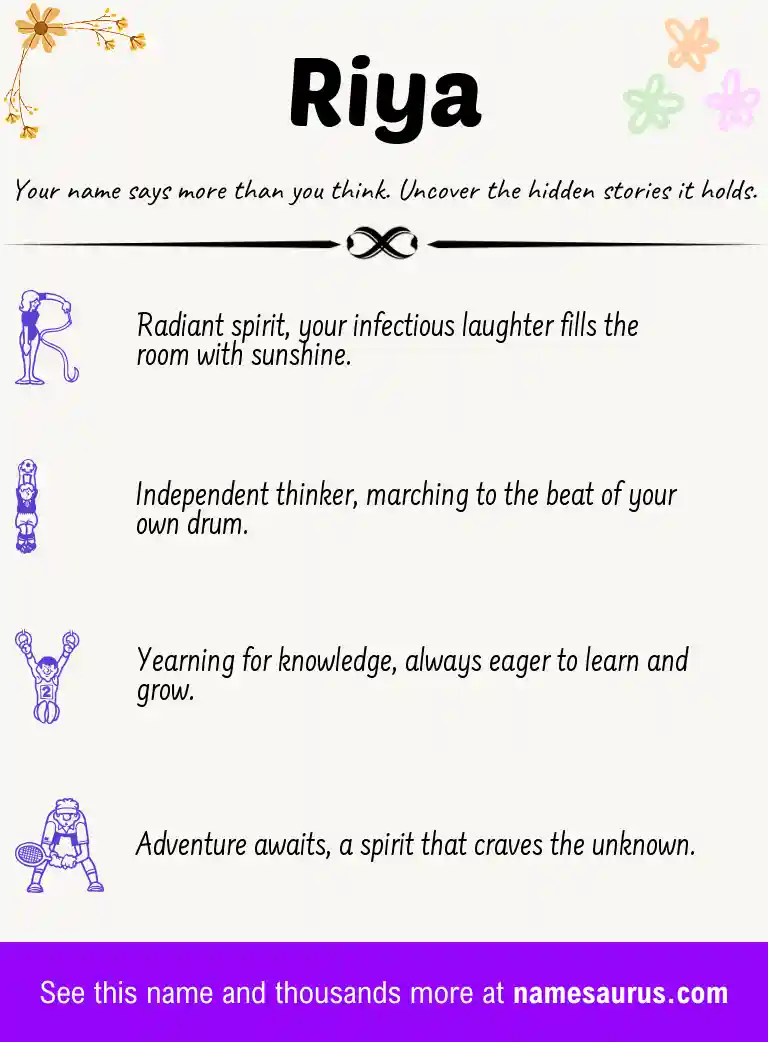 Acrostic poem about Riya.