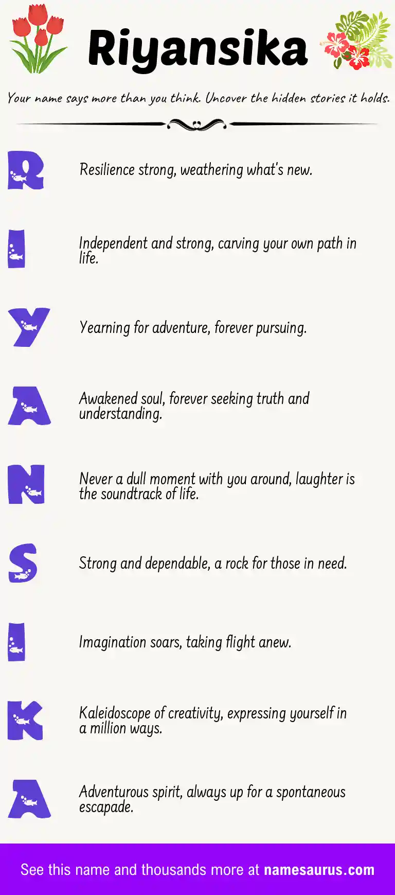 Acrostic poem about Riyansika.