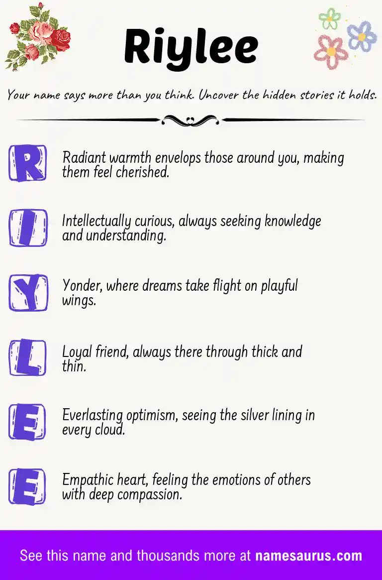 Acrostic poem about Riylee.
