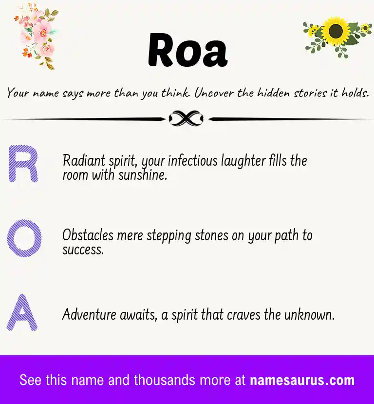 Acrostic poem about Roa.