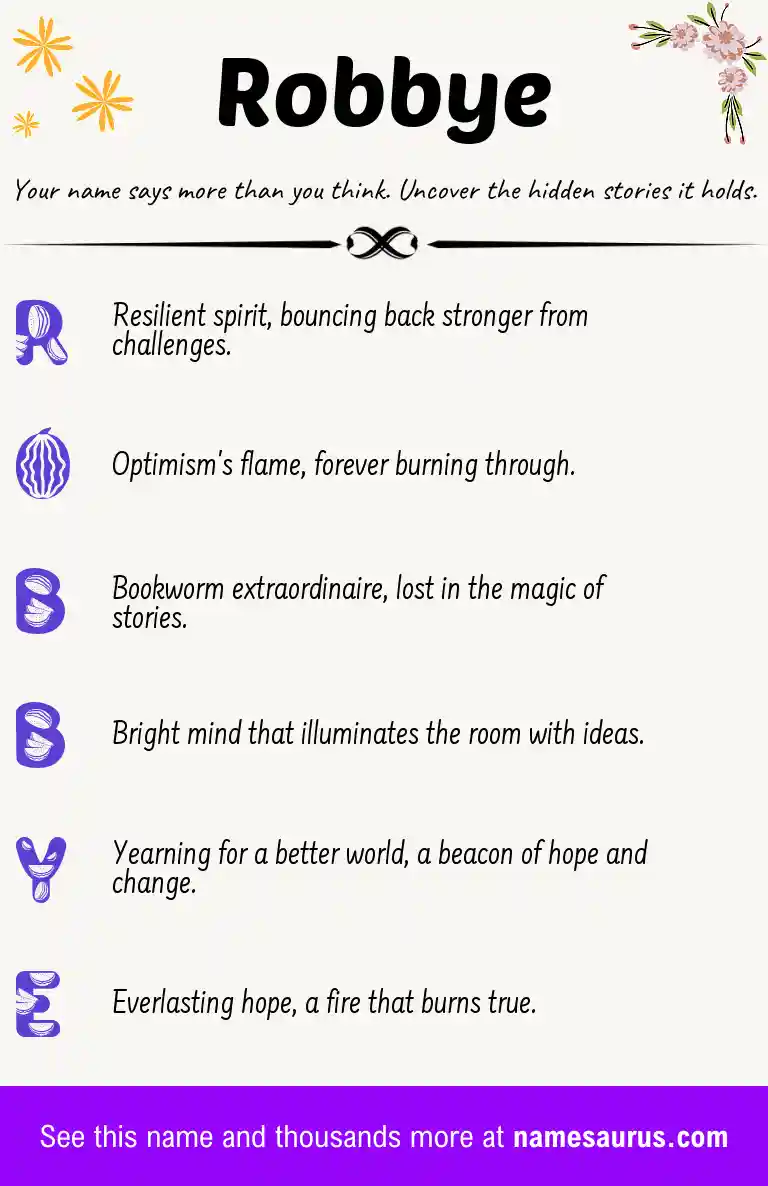 Acrostic poem about Robbye.