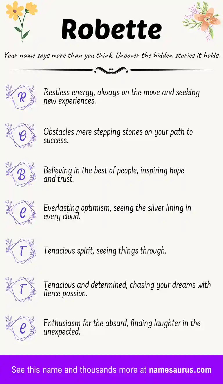 Acrostic poem about Robette.