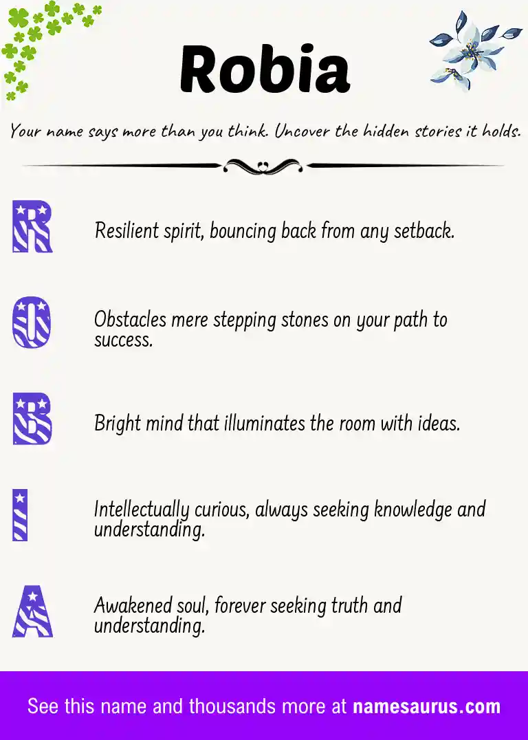 Acrostic poem about Robia.