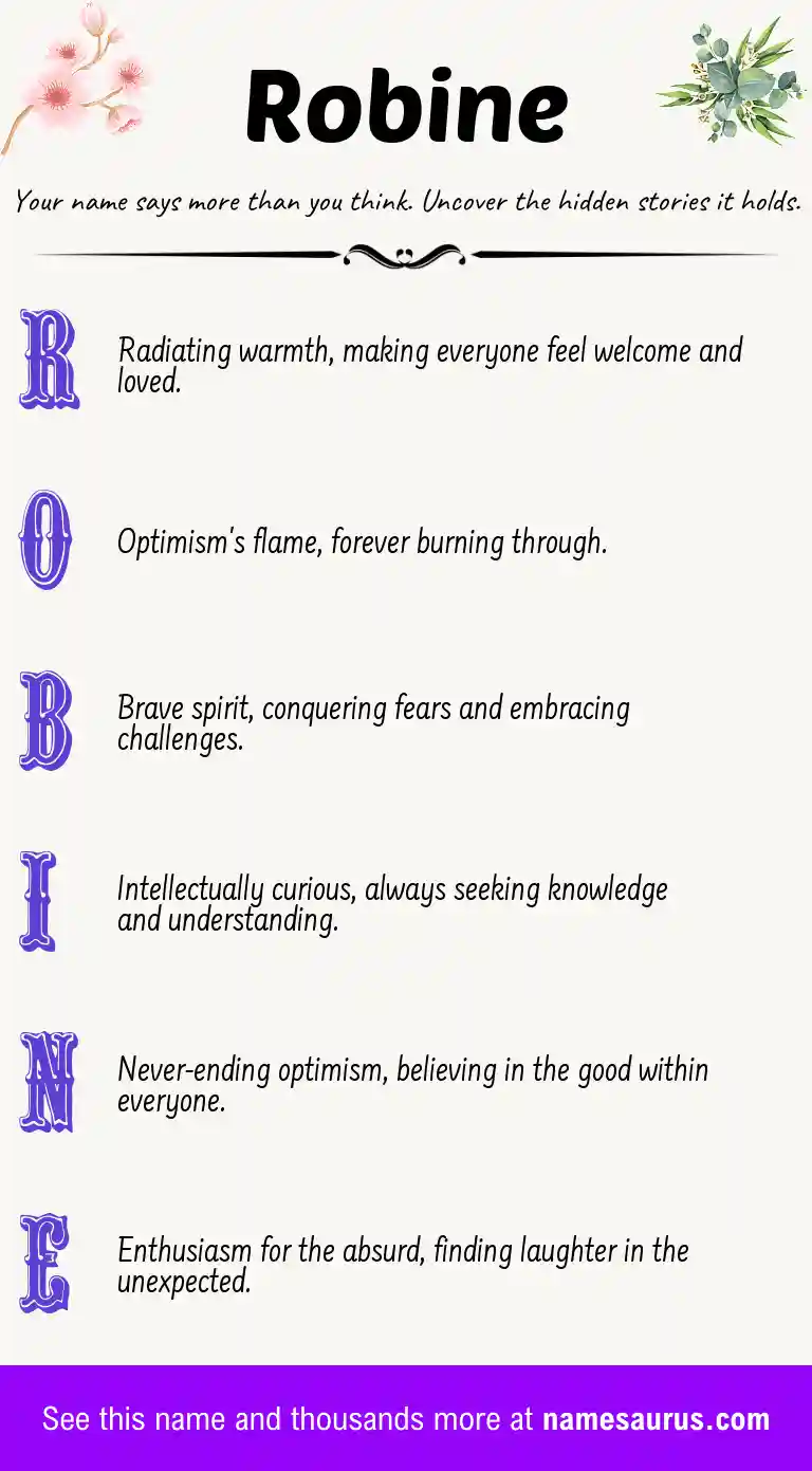 Acrostic poem about Robine.