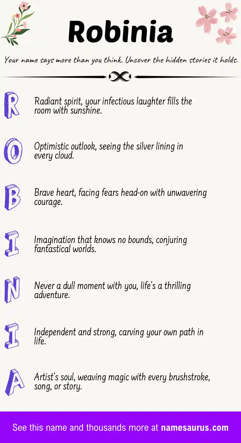Acrostic poem about Robinia.