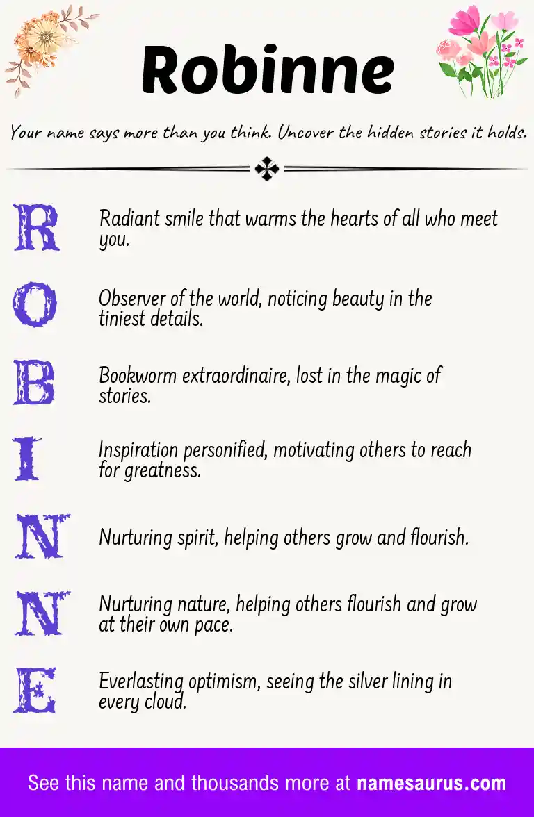Acrostic poem about Robinne.