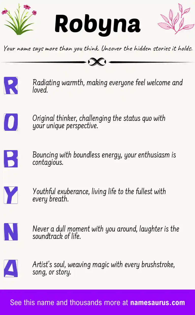 Acrostic poem about Robyna.