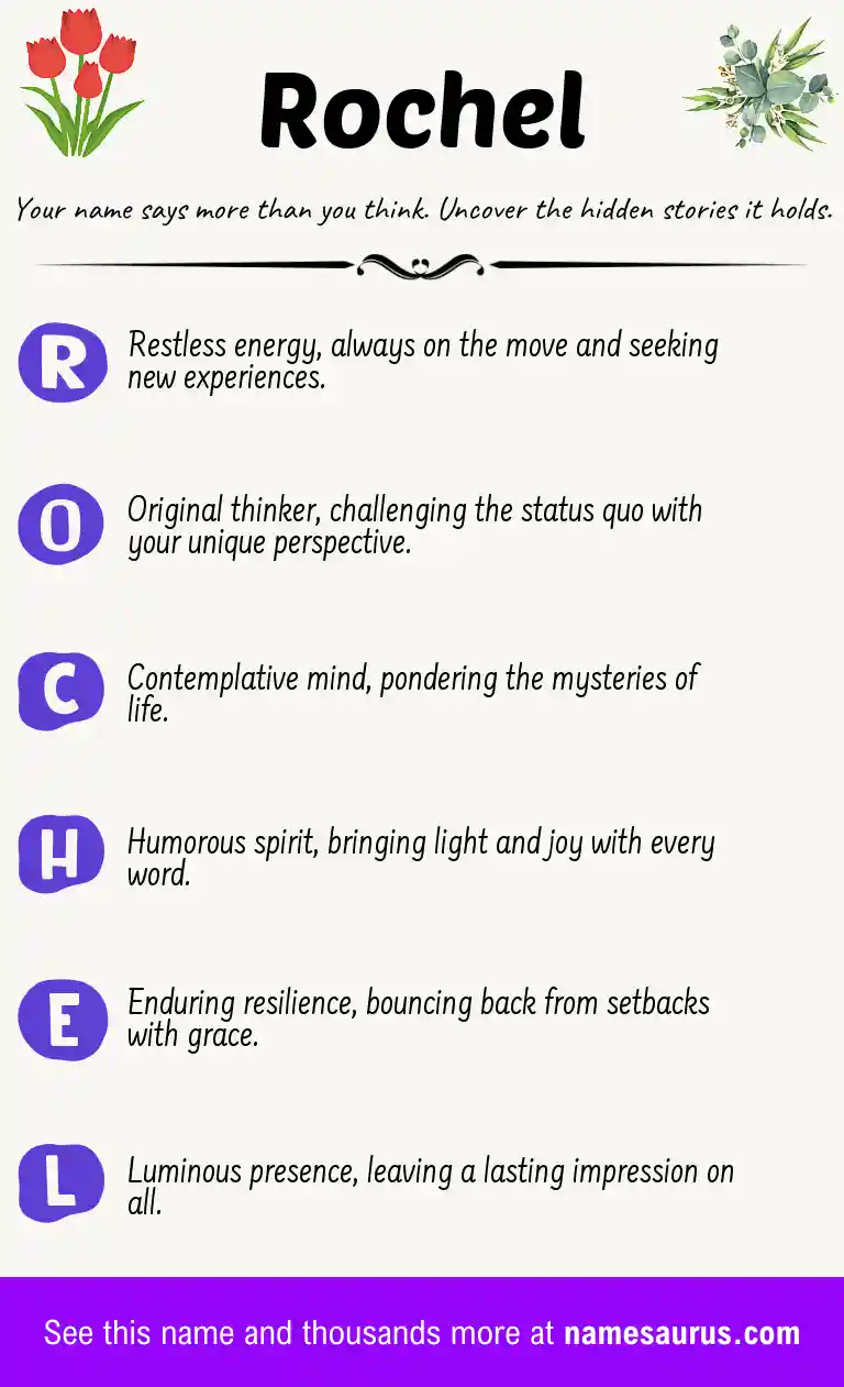 Acrostic poem about Rochel.