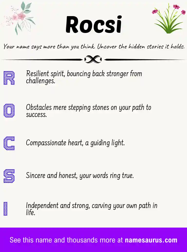 Acrostic poem about Rocsi.