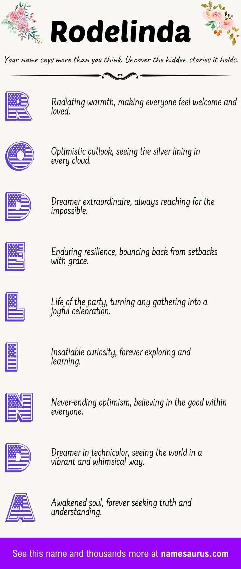 Acrostic poem about Rodelinda.