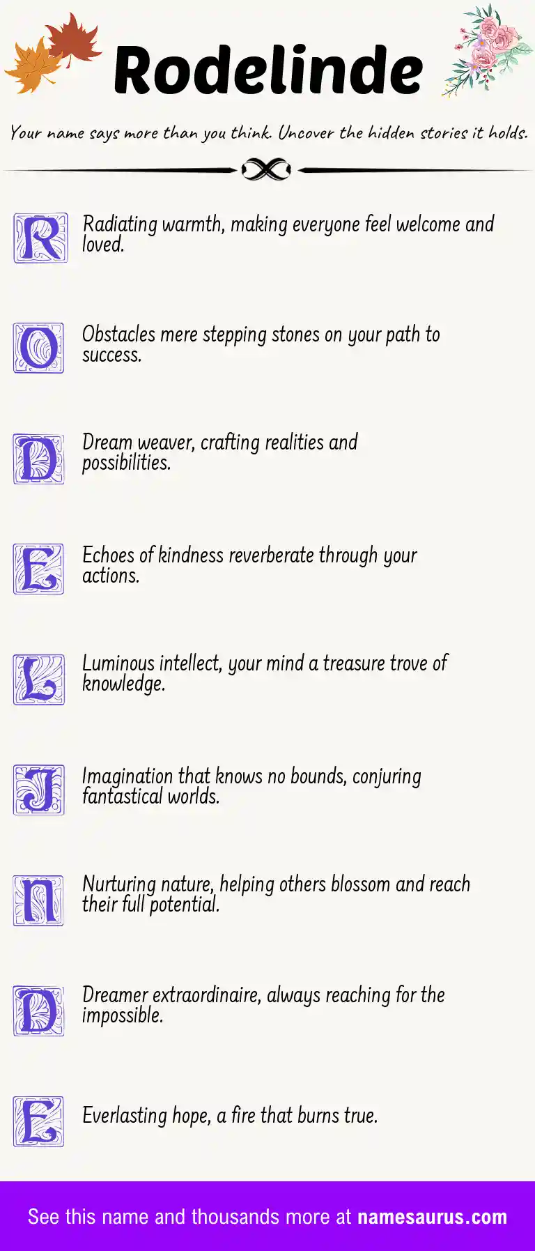 Acrostic poem about Rodelinde.