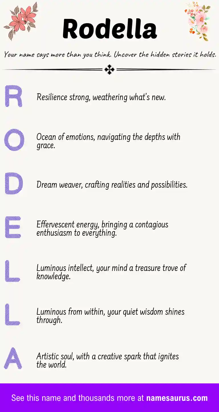 Acrostic poem about Rodella.
