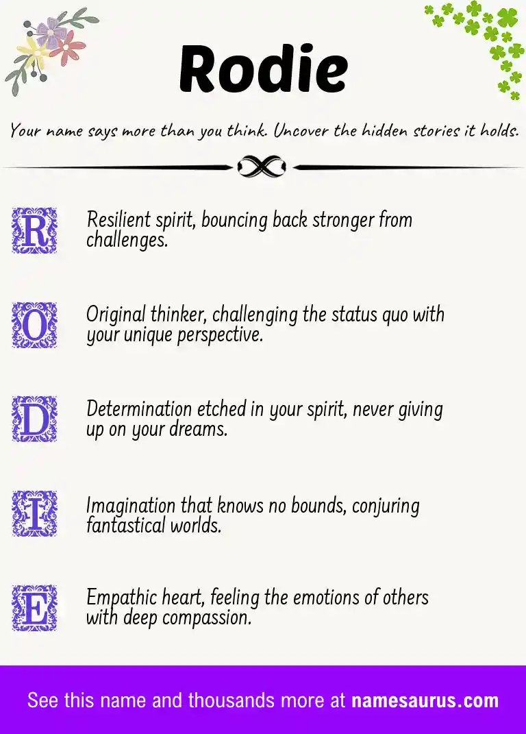 Acrostic poem about Rodie.