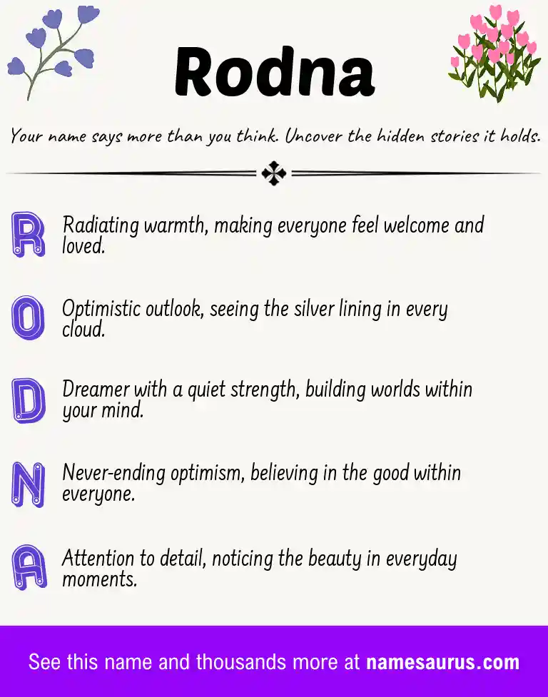 Acrostic poem about Rodna.