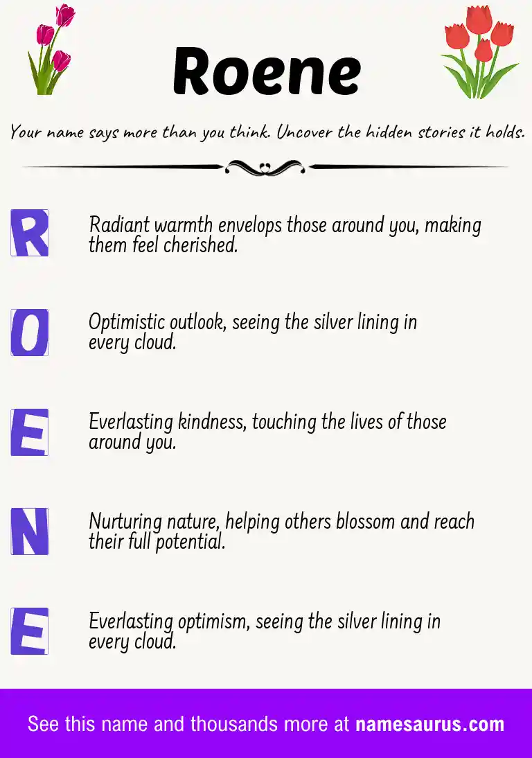 Acrostic poem about Roene.