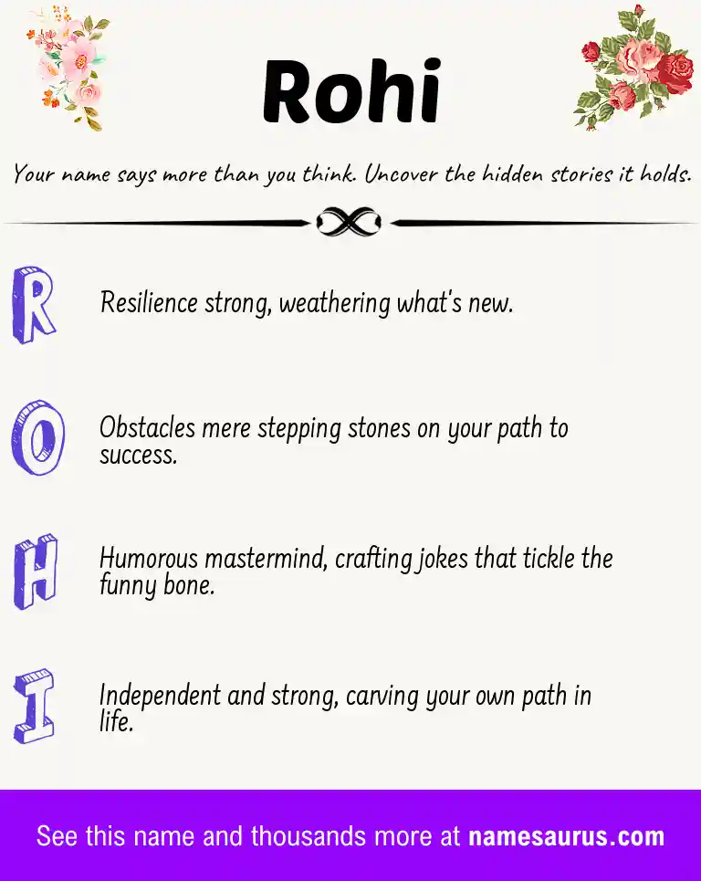 Acrostic poem about Rohi.