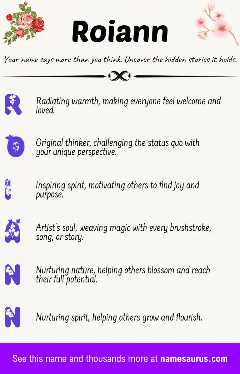 Acrostic poem about Roiann.