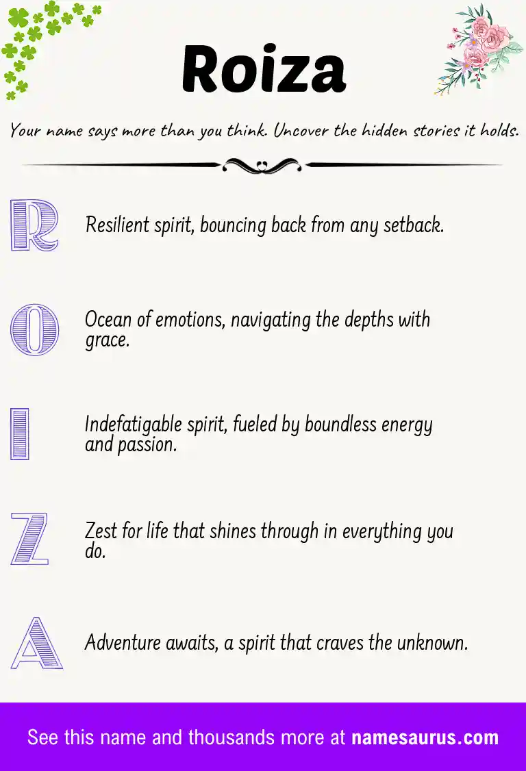 Acrostic poem about Roiza.