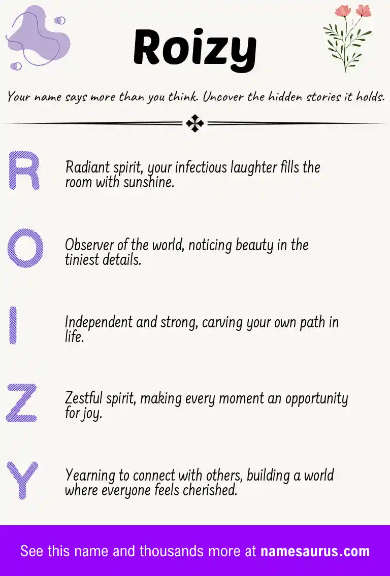 Acrostic poem about Roizy.