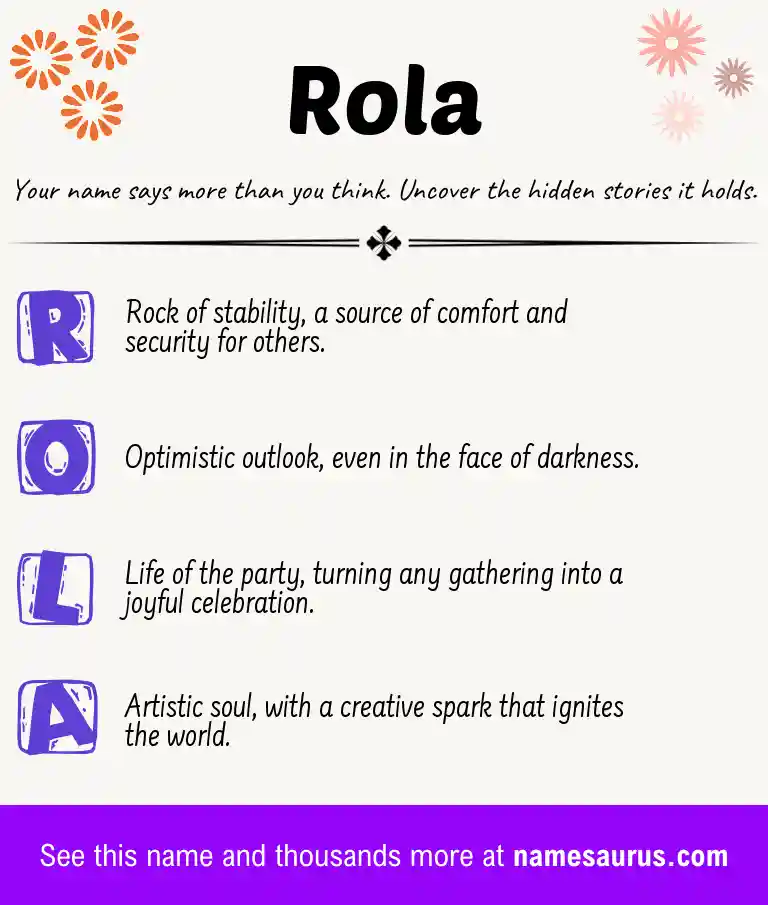 Acrostic poem about Rola.