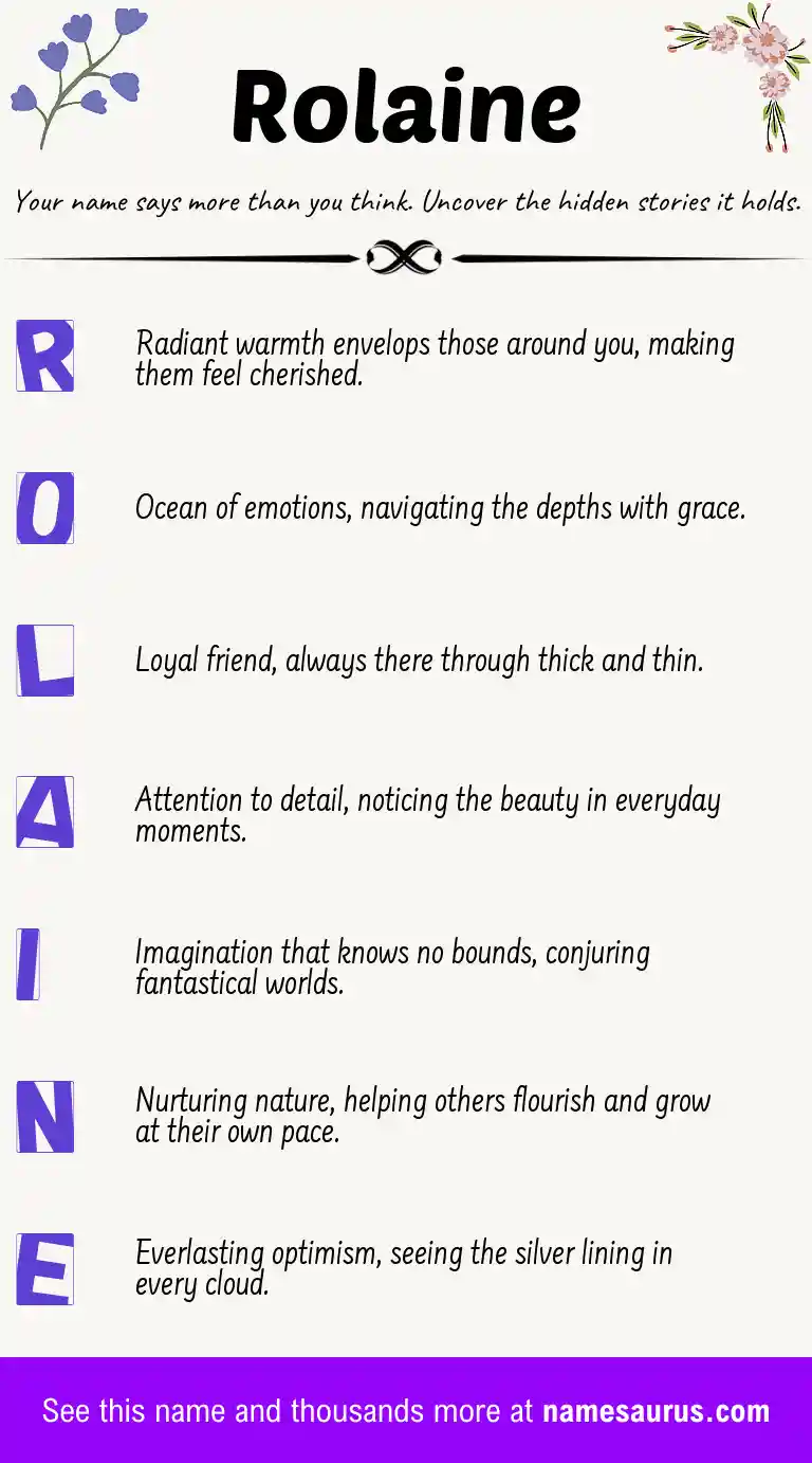 Acrostic poem about Rolaine.