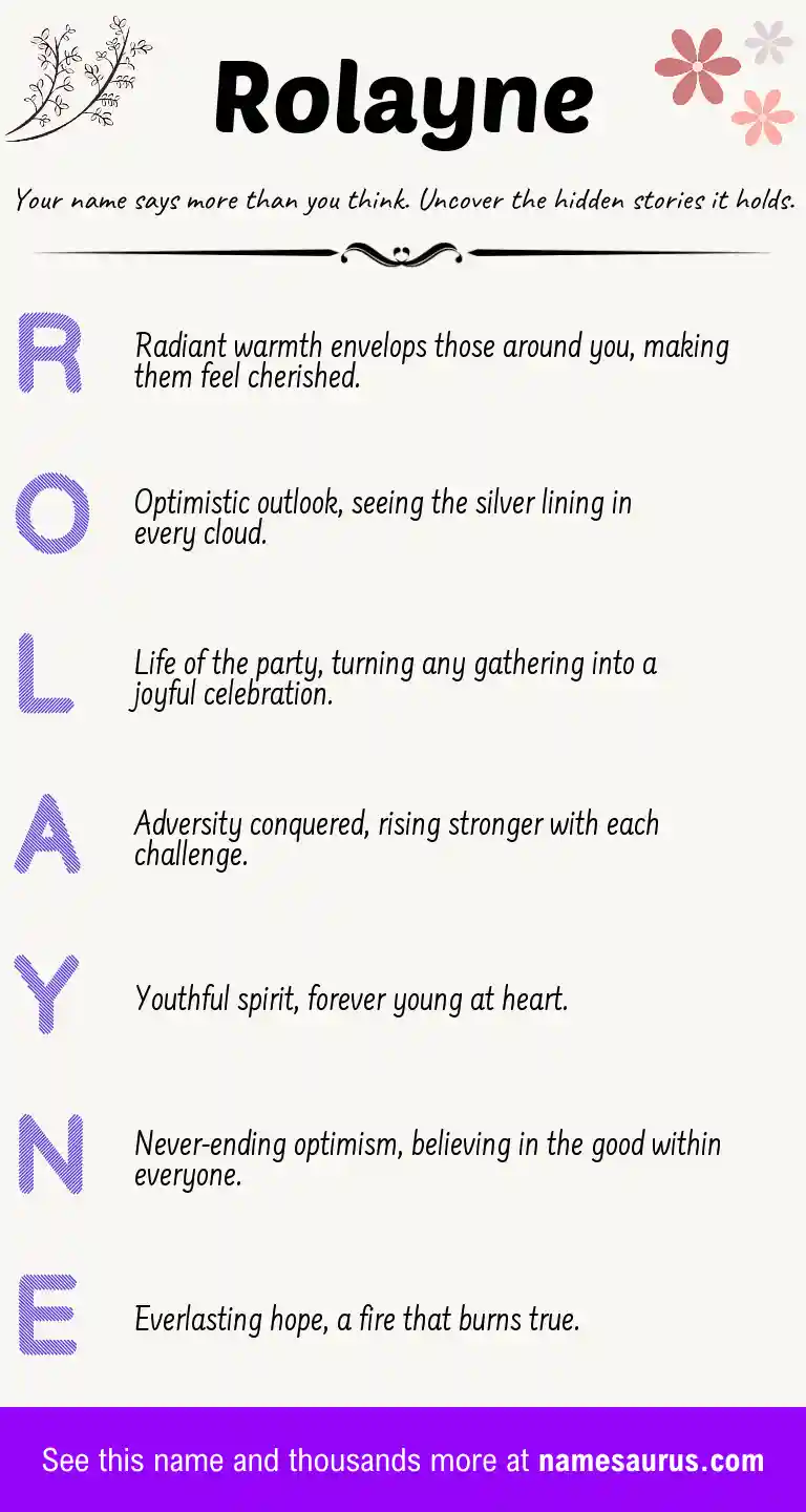 Acrostic poem about Rolayne.