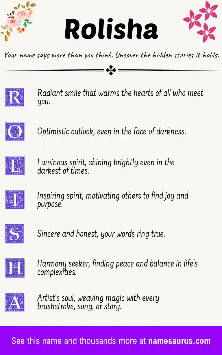 Acrostic poem about Rolisha.
