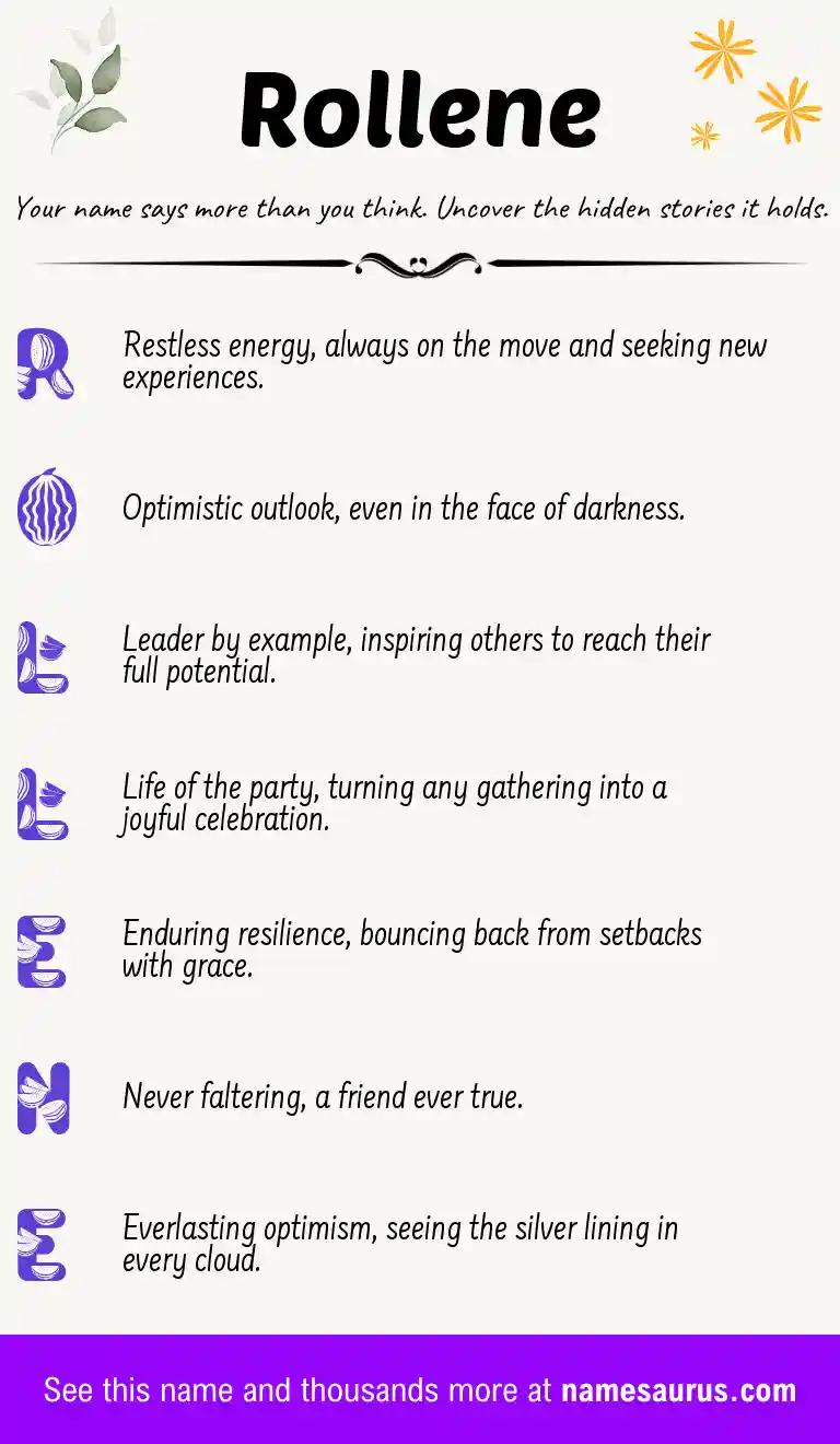 Acrostic poem about Rollene.