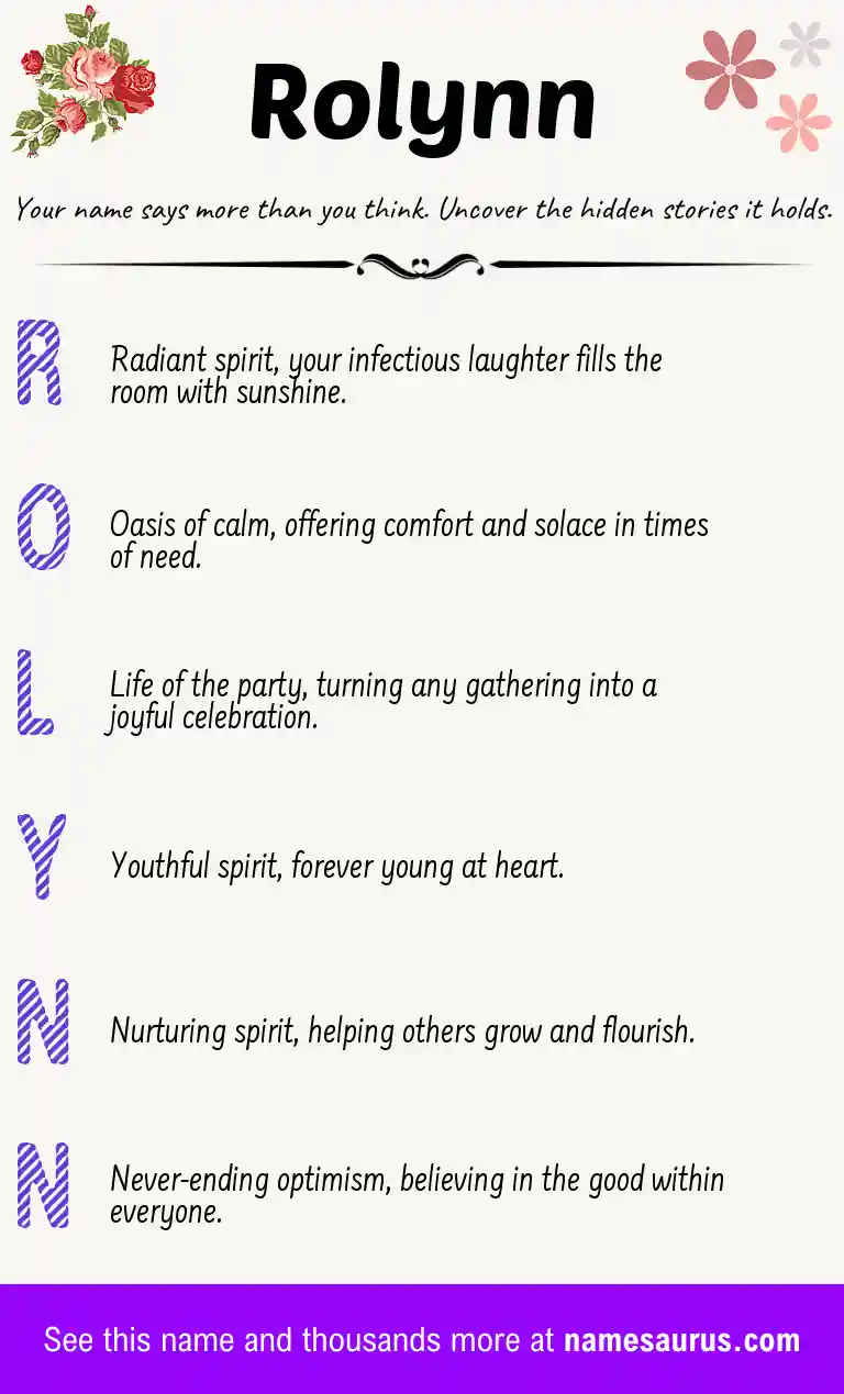 Acrostic poem about Rolynn.