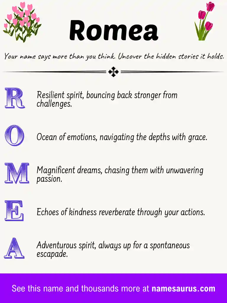 Acrostic poem about Romea.