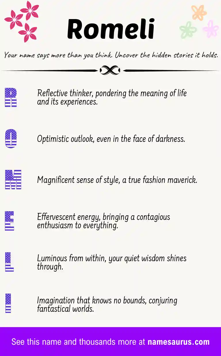 Acrostic poem about Romeli.