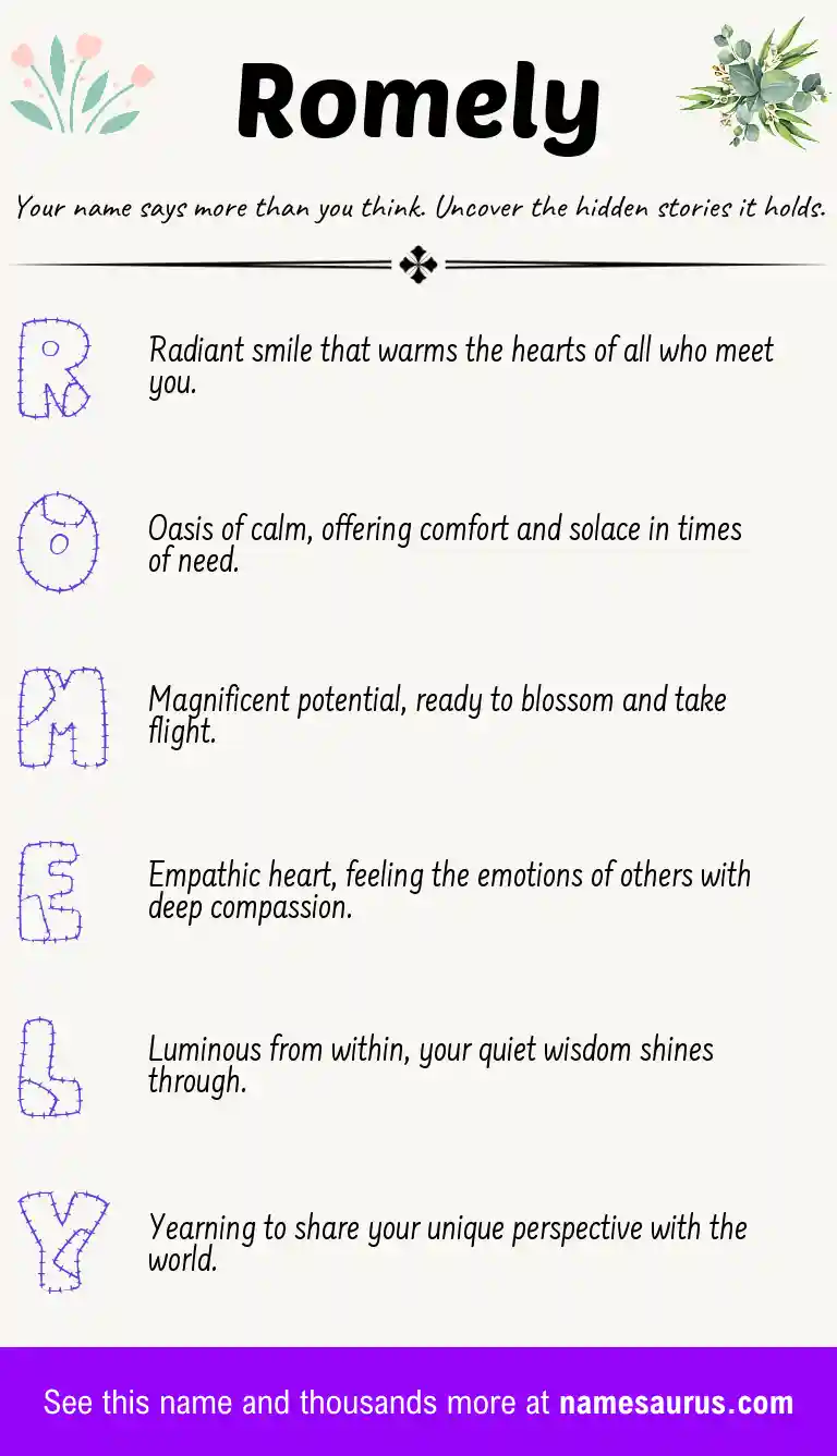 Acrostic poem about Romely.