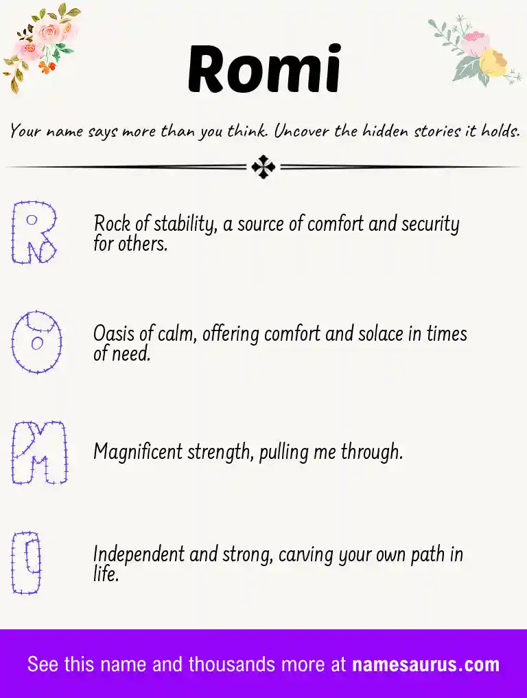Acrostic poem about Romi.
