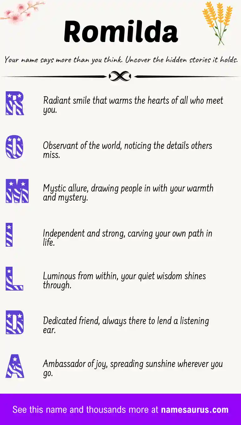 Acrostic poem about Romilda.