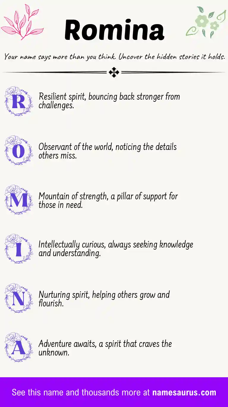 Acrostic poem about Romina.