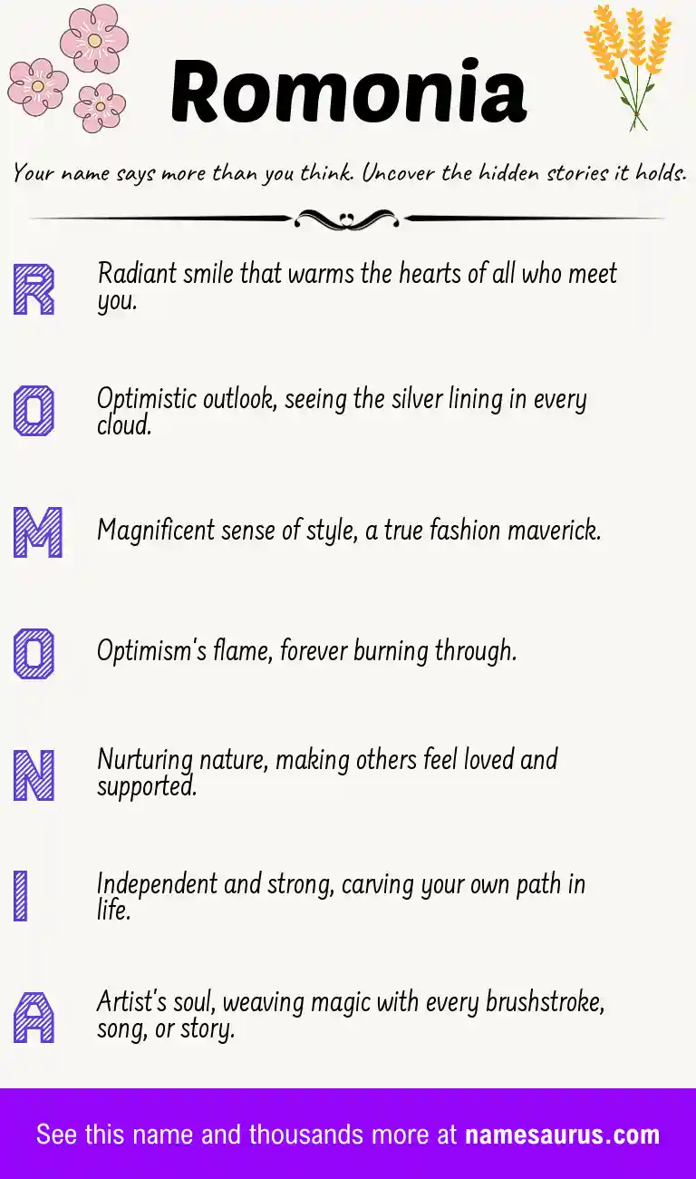 Acrostic poem about Romonia.