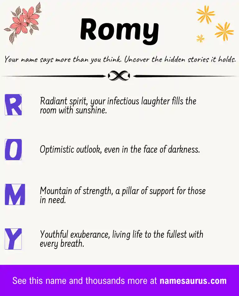 Acrostic poem about Romy.