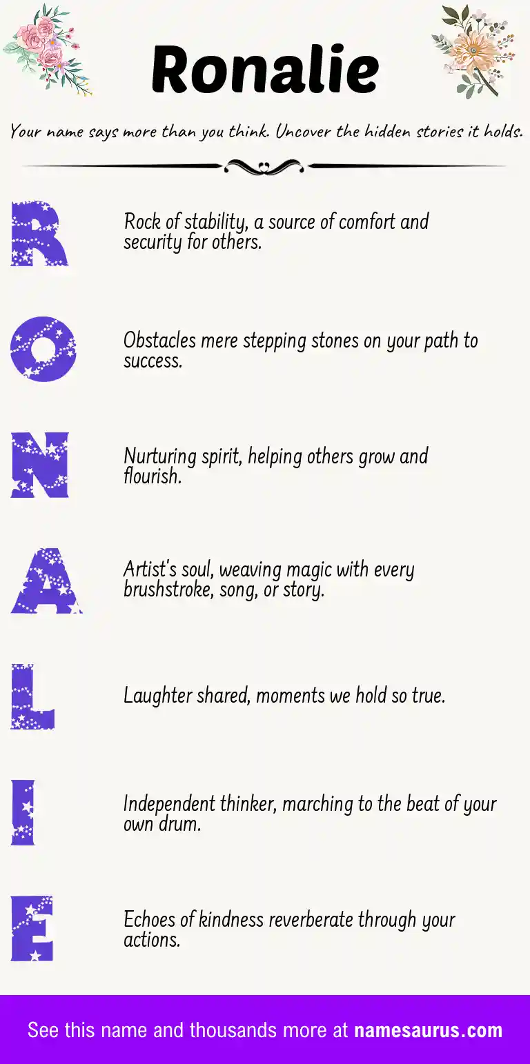 Acrostic poem about Ronalie.
