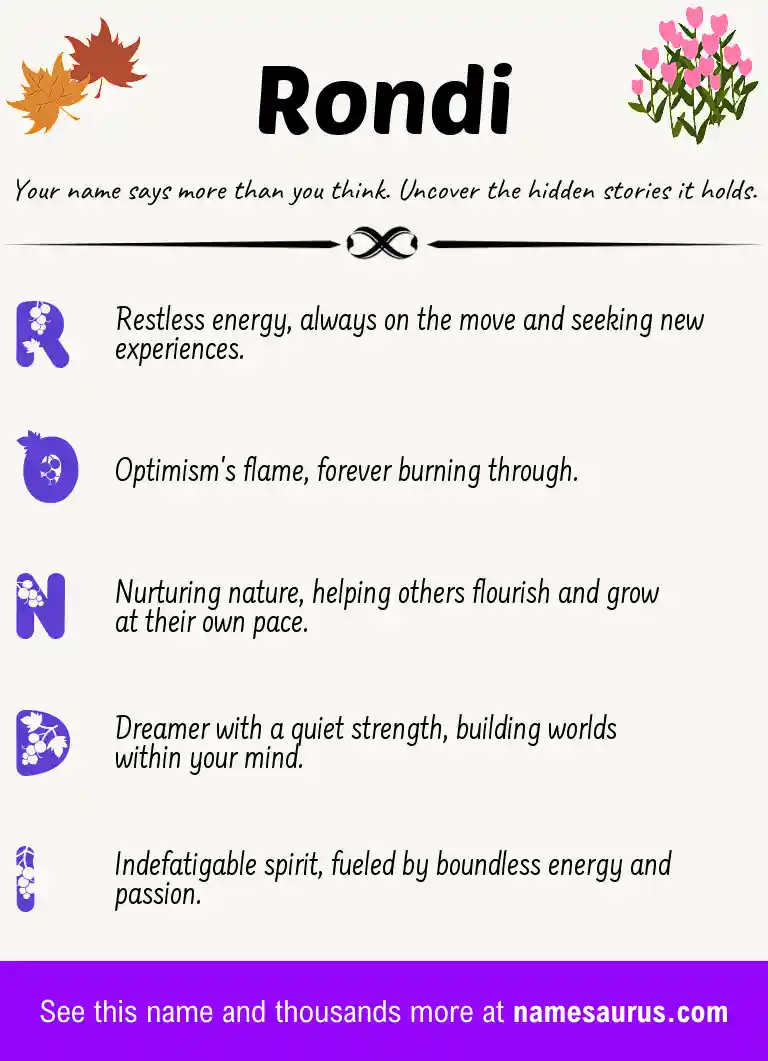 Acrostic poem about Rondi.