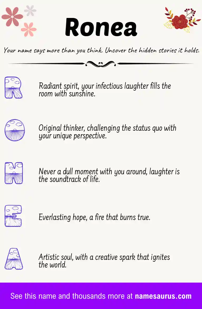 Acrostic poem about Ronea.