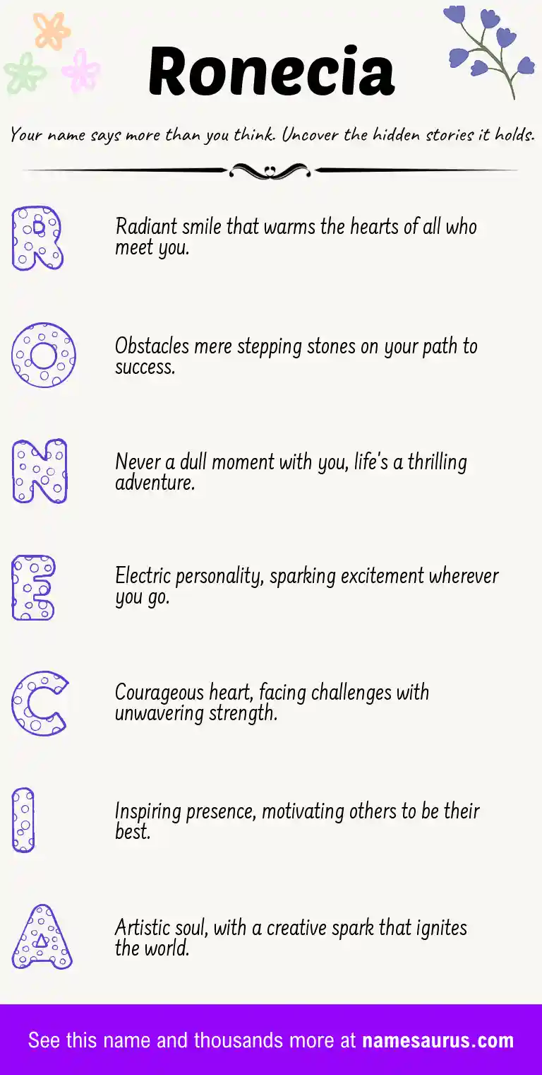 Acrostic poem about Ronecia.