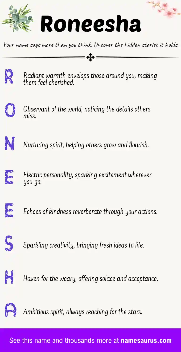 Acrostic poem about Roneesha.