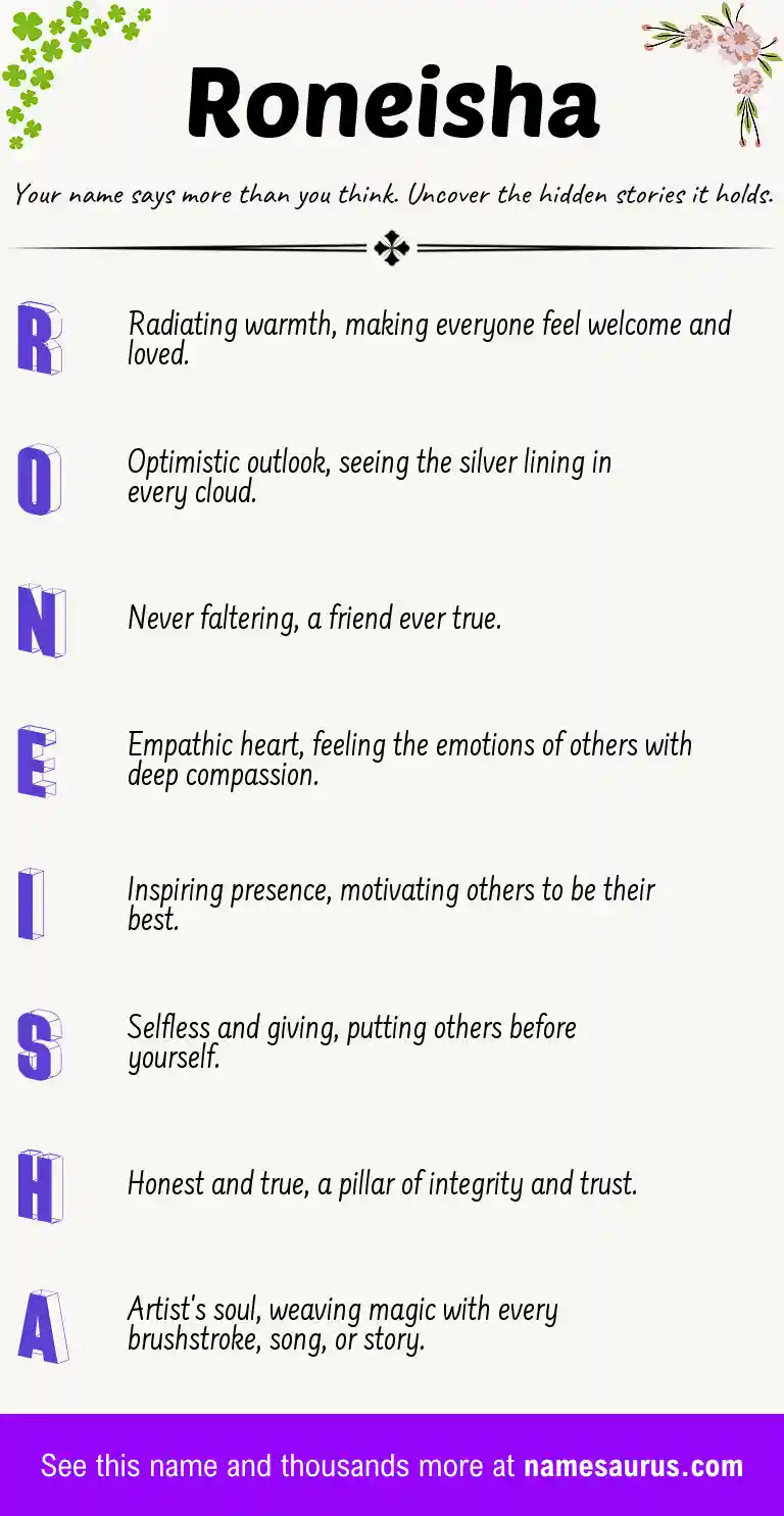 Acrostic poem about Roneisha.