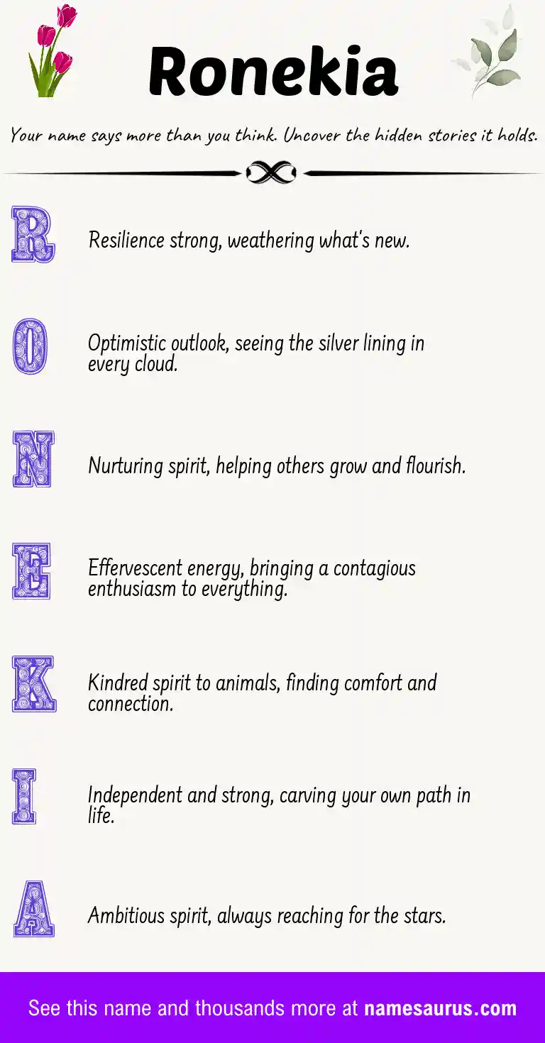 Acrostic poem about Ronekia.