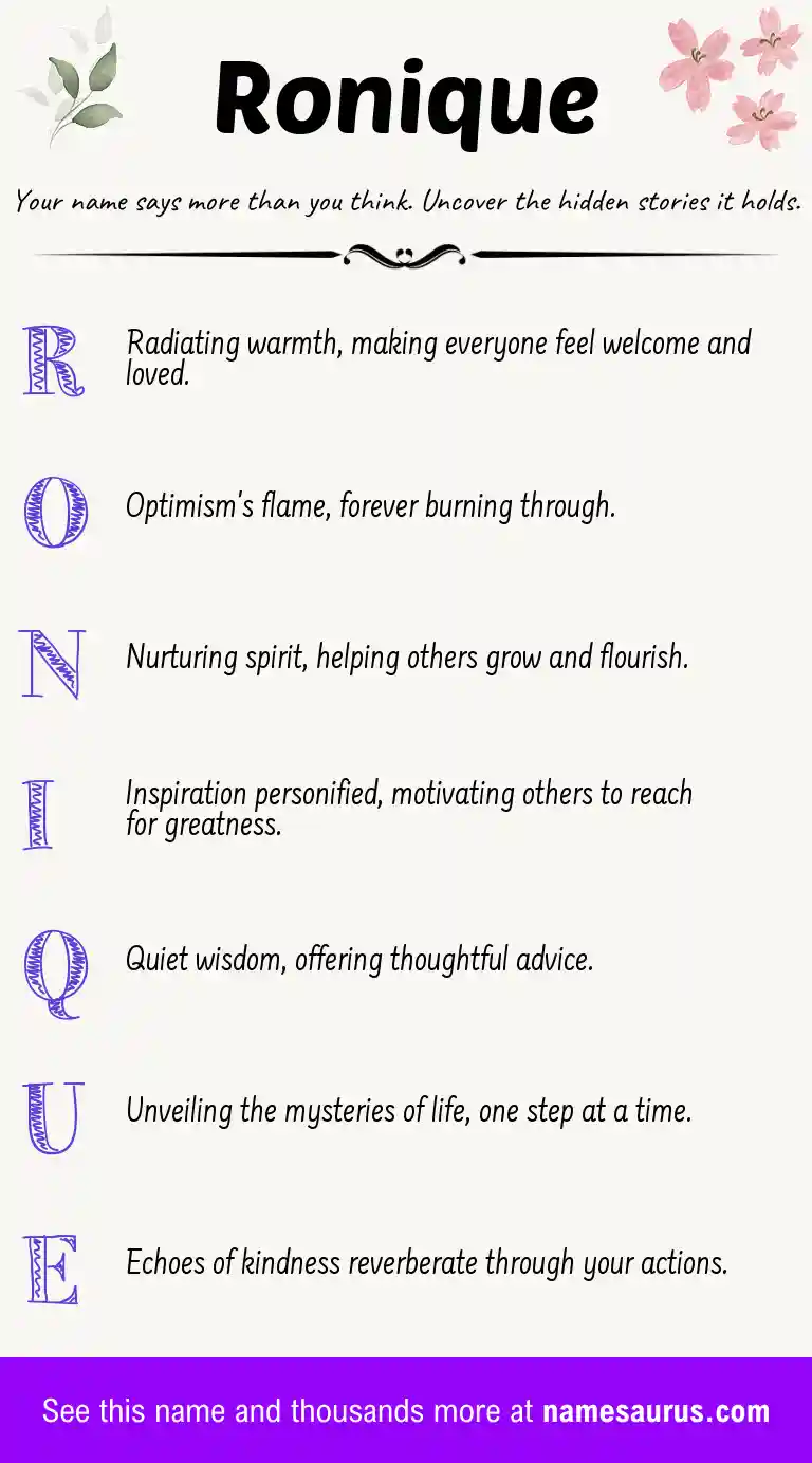 Acrostic poem about Ronique.