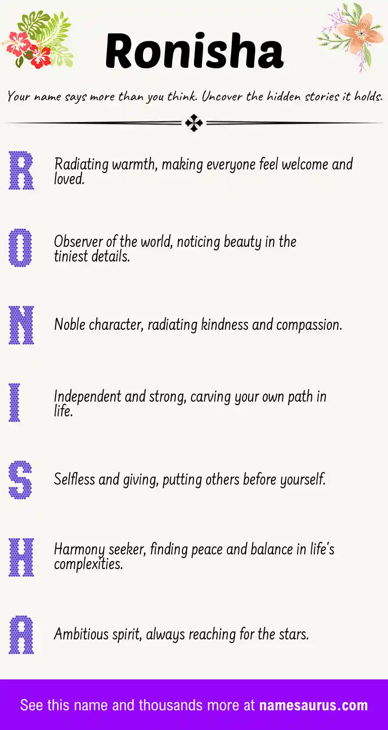 Acrostic poem about Ronisha.