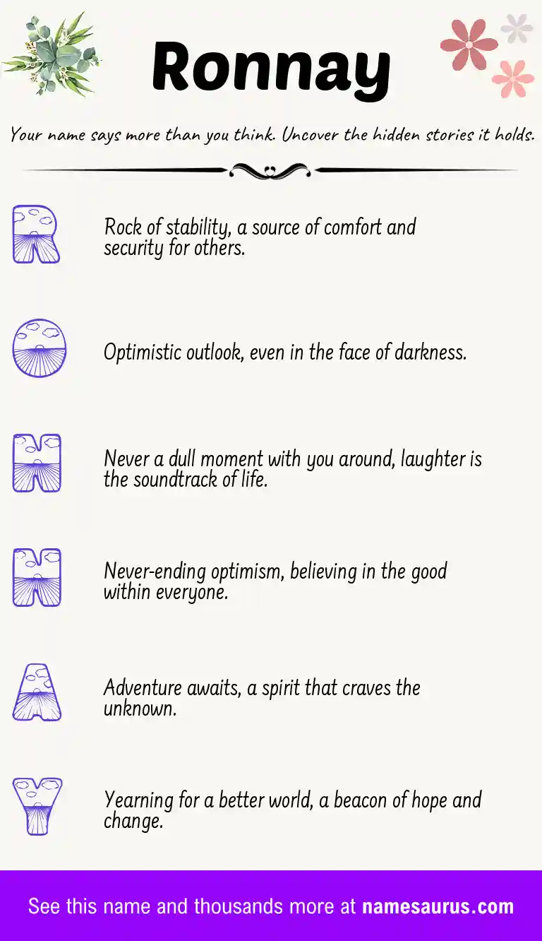 Acrostic poem about Ronnay.
