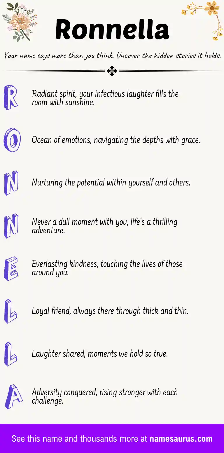 Acrostic poem about Ronnella.